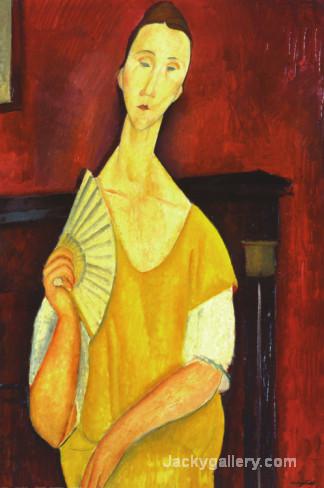 Woman with a Fan by Amedeo Modigliani paintings reproduction